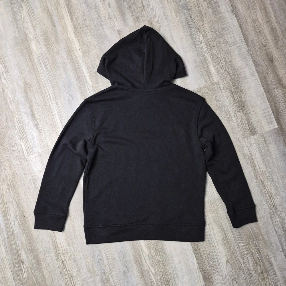 Old Navy Kids Pullover Hoodie Solid Black‎ Blank Wardrobe Staple NWT L 10/12